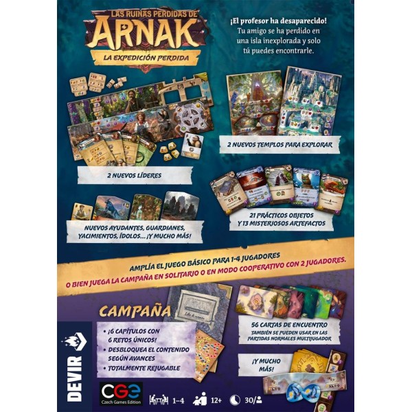 Juego de mesa devir las ruinas perdidas de arnak: la expedición perdida