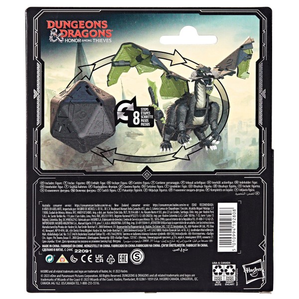 Figura hasbro dicelings dungeons & dragons : honor among thieves - black dragon