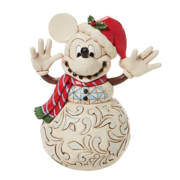 Figura enesco disney muñeco de nieve mickey navideño