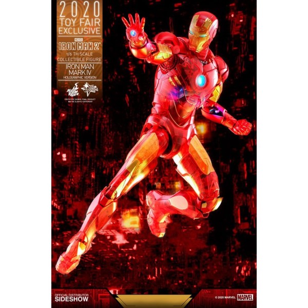 Figura hot toys marvel avengers vengadores iron man 2 mm 1 - 6 iron man mark iv version holografica 2020 toy fair exclusivo 30 c