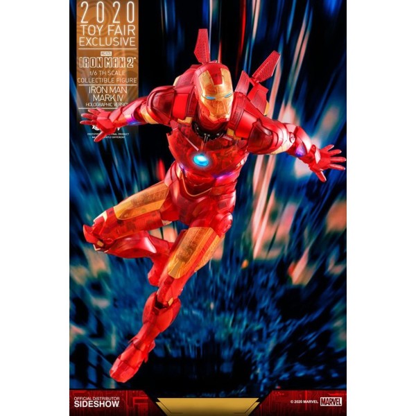 Figura hot toys marvel avengers vengadores iron man 2 mm 1 - 6 iron man mark iv version holografica 2020 toy fair exclusivo 30 c