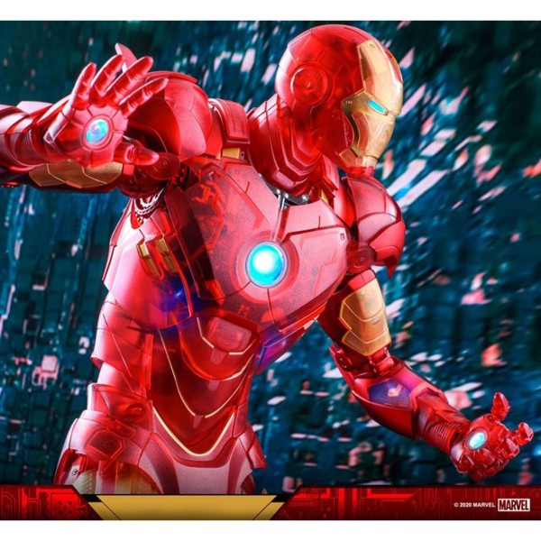 Figura hot toys marvel avengers vengadores iron man 2 mm 1 - 6 iron man mark iv version holografica 2020 toy fair exclusivo 30 c