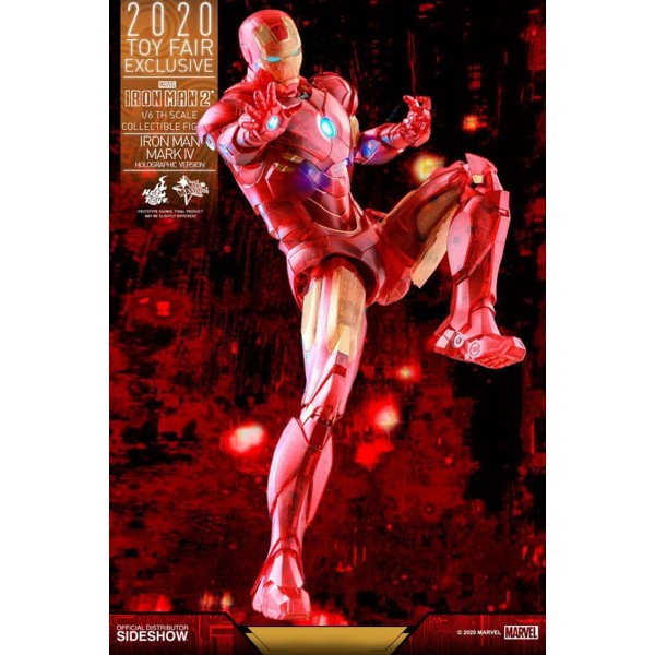 Figura hot toys marvel avengers vengadores iron man 2 mm 1 - 6 iron man mark iv version holografica 2020 toy fair exclusivo 30 c