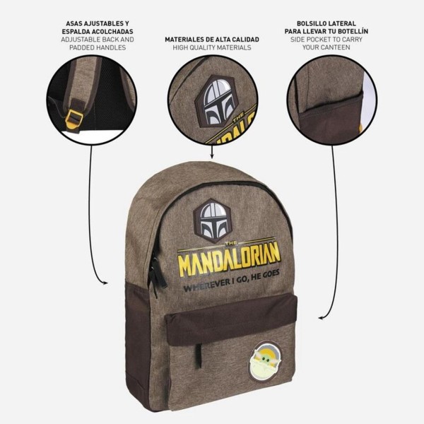 Mochila casual cerdá star wars the mandalorian wherever i go he goes