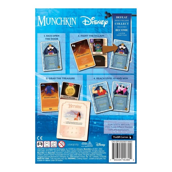 Juego de mesa munchkin disney edition edad recomendada 10 años (ingles)