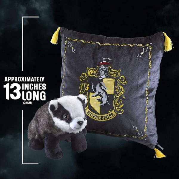 Peluche pack the noble collection harry potter tejon mascota hufflepuff + cojin hufflepuff