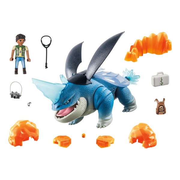 Playmobil dragones: nine realms: plowhorn & d'angelo