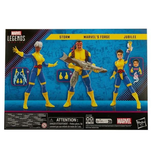 Figuras hasbro marvel legends series xmen 60 anv marvels forge - storm - jubilee