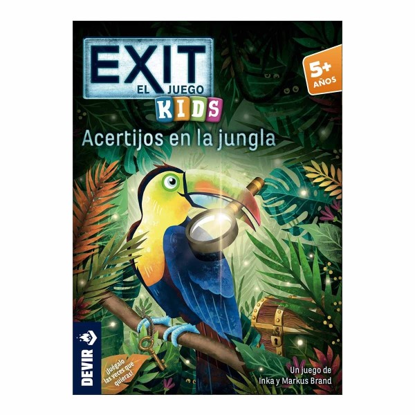 Juego de mesa devir exit kids acertijos en la jungla