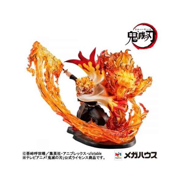 Figura megahouse demon slayer kimetsu no yaiba gem rengoku flame tiger