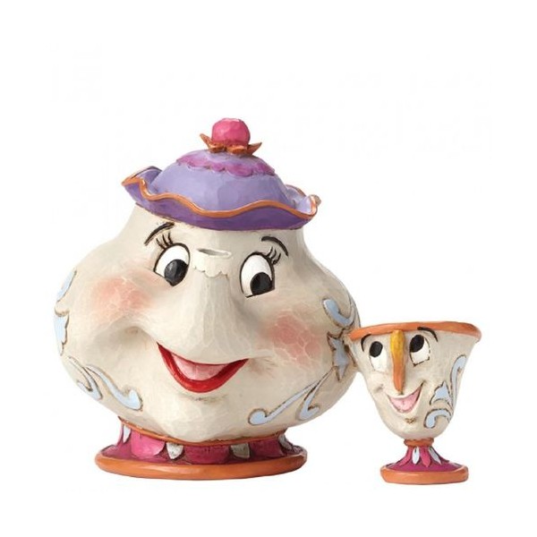 Figura enesco disney la bella y la bestia mrs potts & chip