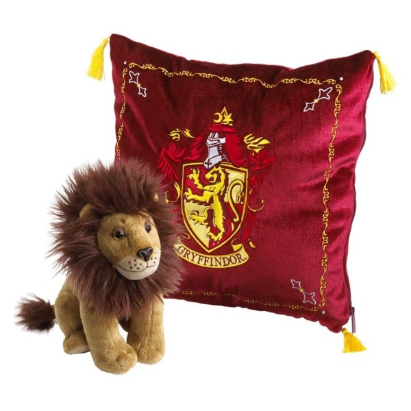 Peluche pack the noble collection harry potter leon mascota gryffindor + cojin gryffindor