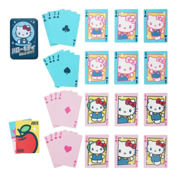 Baraja de cartas en caja metalica paladone hello kitty