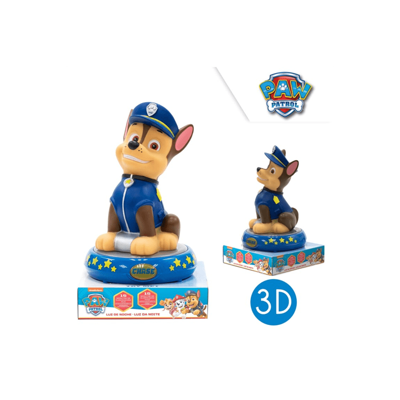 Lampara De Noche Figura 3D Patrulla Canina 25cm.