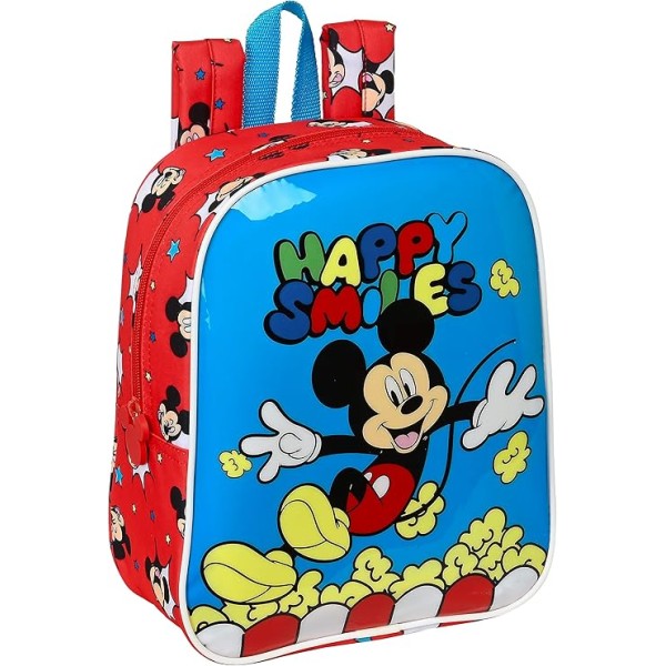 Mochila Guarderia Adapt.Carro Mickey Mouse Happy Smiles 22x10x27cm