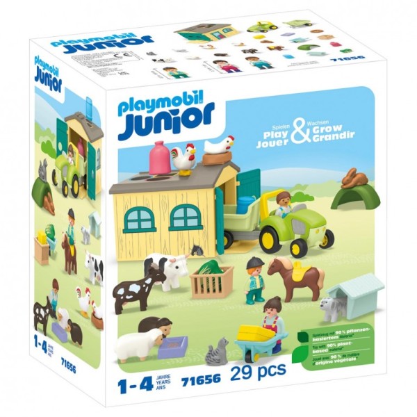 Playmobil junior aventura en la granja con tractor remolque y animales