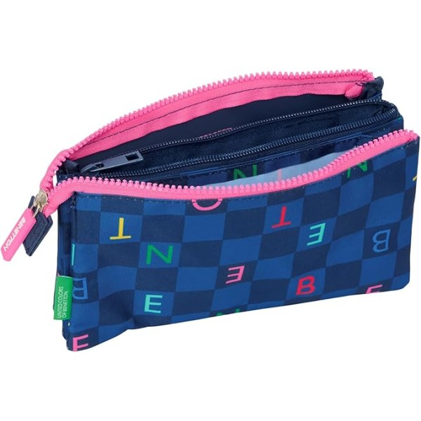 Portatodo Triple Benetton Damero 22X3X12Cm