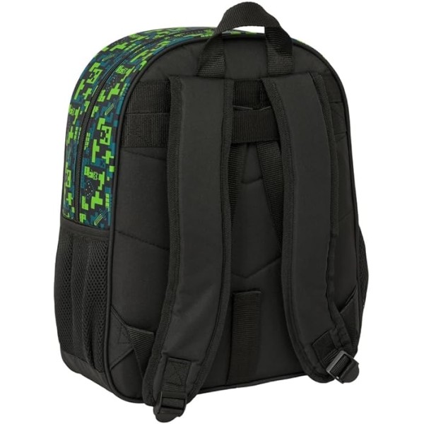 Mochila Junior Adapt.Carro Minecraft Tnt 32X12X38Cm