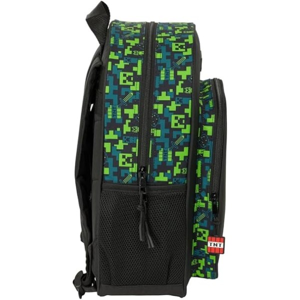 Mochila Junior Adapt.Carro Minecraft Tnt 32X12X38Cm