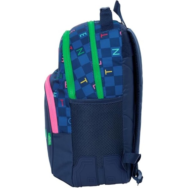 Mochila Doble Adapt.Carro Benetton Damero 32X15X42Cm