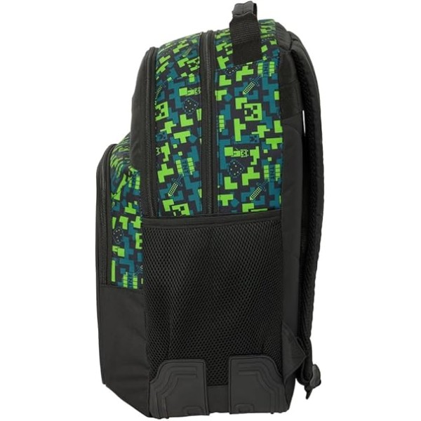 Mochila Doble Adapt.Carro Minecraft Tnt 32X15X42 Cm