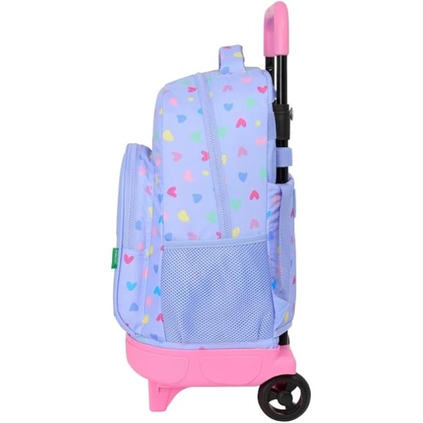 Mochila Gde. C/Ruedas Compact Extraible Benetton Lila 33X22X45Cm