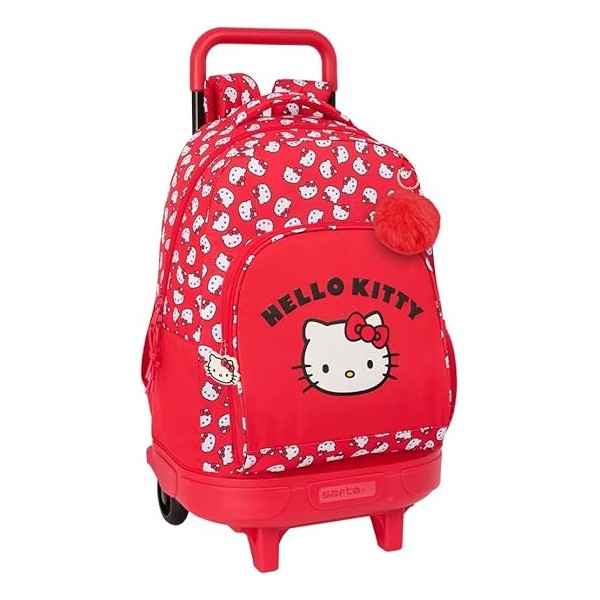 Mochila Gde. C/Ruedas Compact Extraible Hello Kitty Iconic 33X22X45Cm