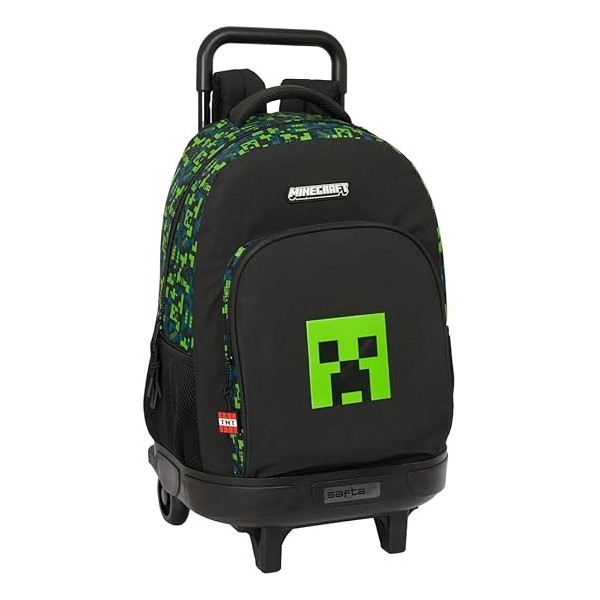 Mochila Gde. C/Ruedas Compact Extraible Minecraft Tnt 33X22X45Cm