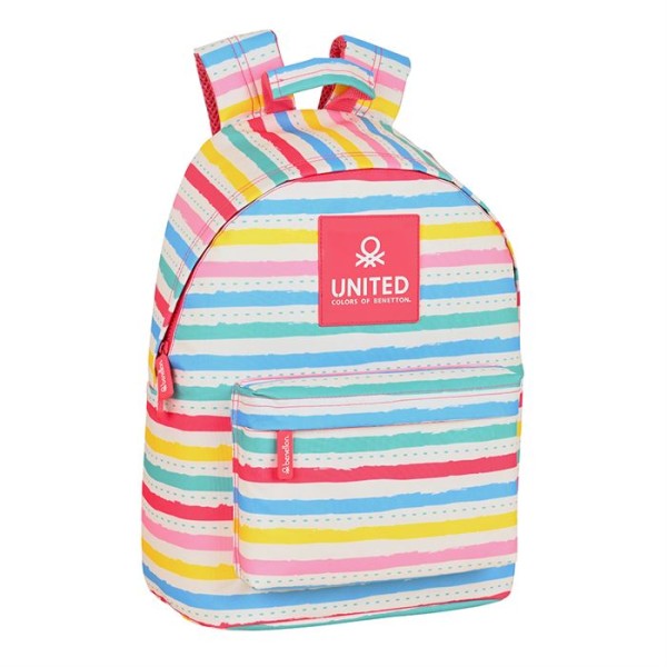 Mochila Para Portatil 14,1 Benetton Rayitas 31x16x41cm