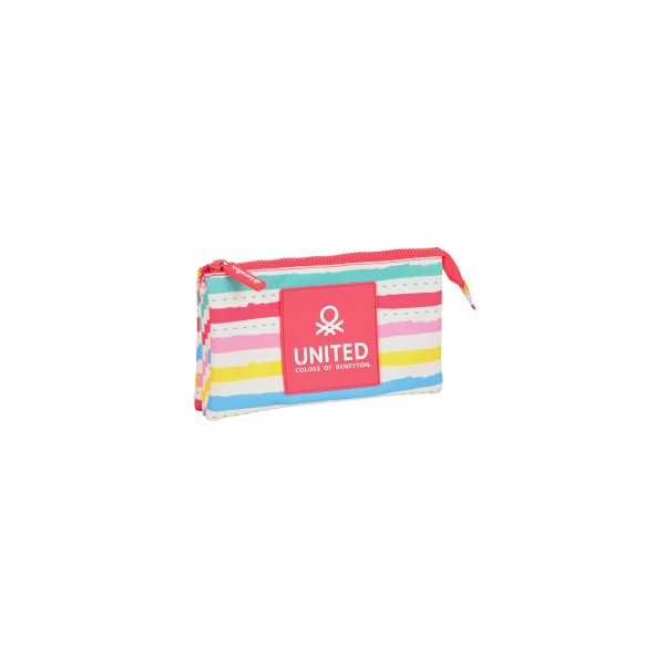 Portatodo Triple Benetton Rayitas 22x3x12cm