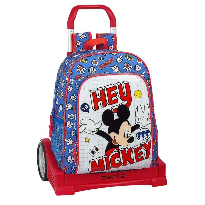 Mochila C/Carro Evolution Mickey Disney 33x42x14cm.