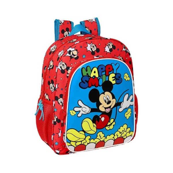 Mochila Junior Adapt.Carro Mickey Mouse Happy Smiles 32x12x38cm