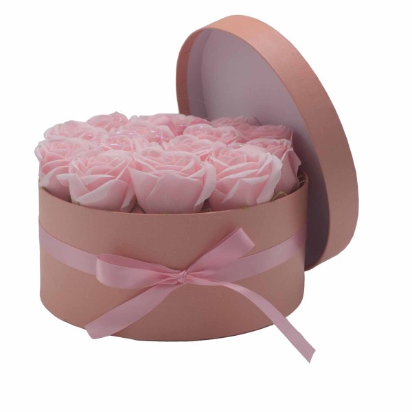 Caja de Regalo - Flor de Jabón 14 Rosas Rosas - ronda