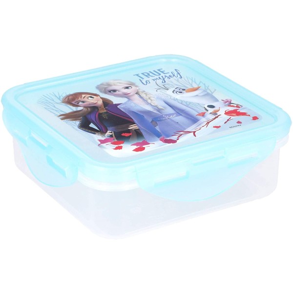 Recipiente Hermetico Cuadrado De Plástico Frozen ll Disney 500Ml.