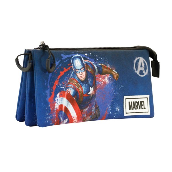 Portatodo Full Capitan America Marvel Triple 23x11x10cm.