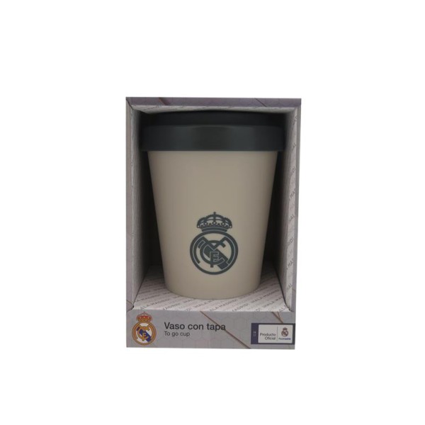 Real Madrid Vaso Para Llevar Crema Empolvado 400Ml.