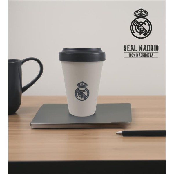 Real Madrid Vaso Para Llevar Crema Empolvado 400Ml.