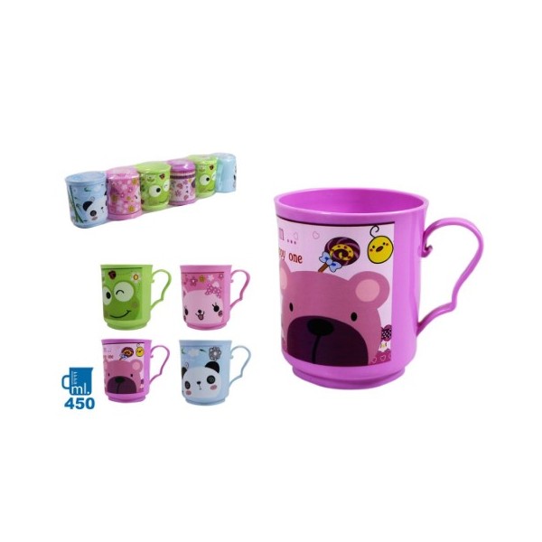 Taza Cute Animals Plastico Surtido 450Ml