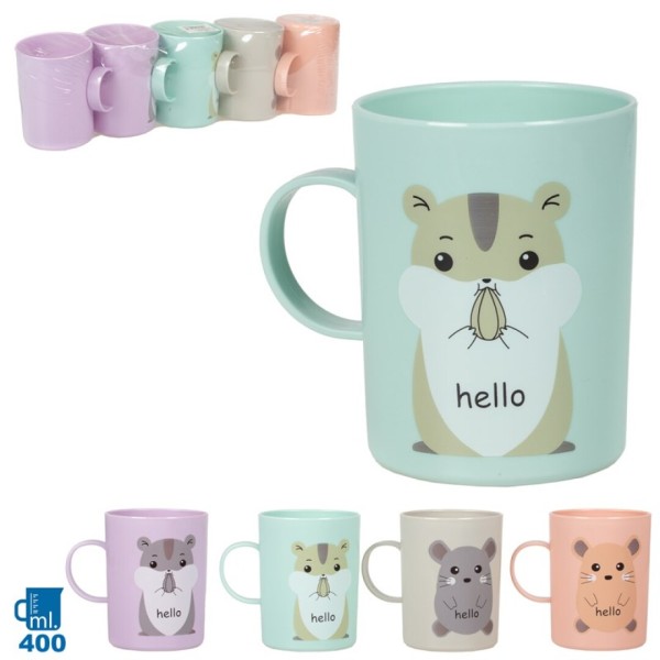 Taza Hello Plastico Surtido 400ml