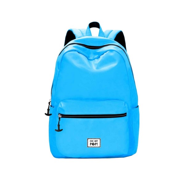 Mochila Smart Cyan Neon Oh My Pop! 44Cm