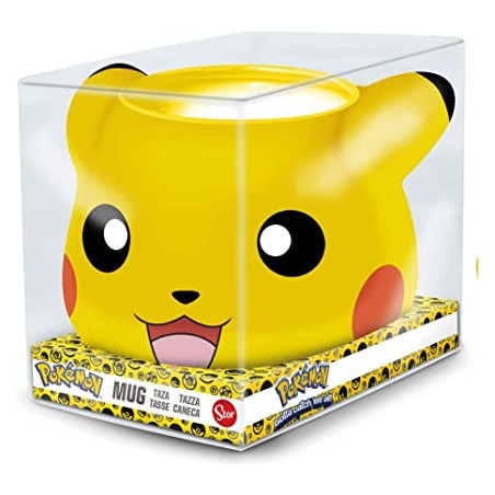 Taza Ceramica 3D 500 Ml Pokemon Pikachu En Caja Regalo