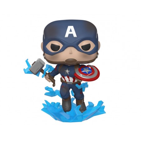 Funko pop marvel los vengadores endgame capitan america con escudo roto & mjolnir 45137