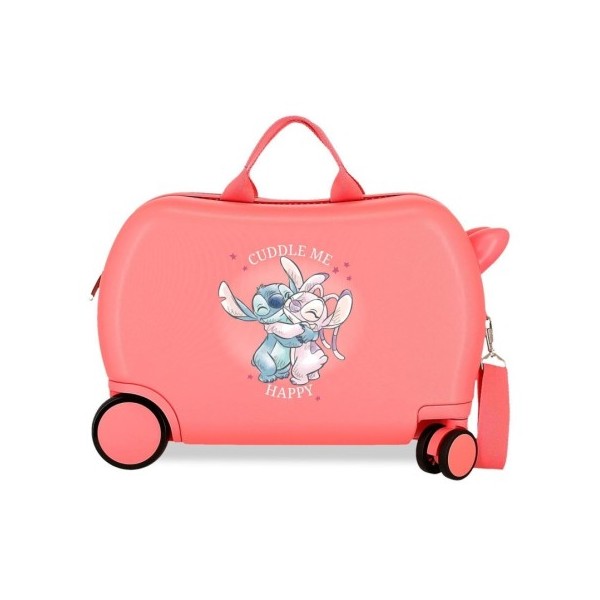 Maleta Correpasillos Stitch Cuddle Me Happy Coral 31x45x20cm.