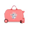 Maleta Correpasillos Stitch Cuddle Me Happy Coral 31x45x20cm.