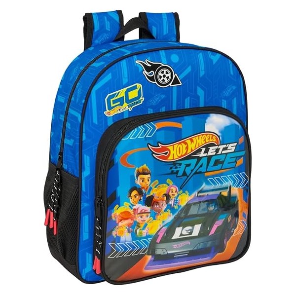 Mochila Junior Adapt.Carro Hot Wheels "Let'S Race" 32X12X38Cm