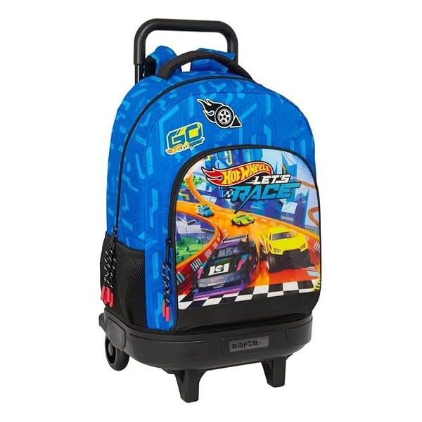 Mochila Gde. C/Ruedas Compact Extraible Hot Wheels "Let'S Race" 33X22X45Cm