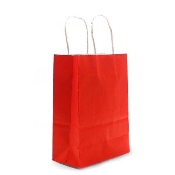 Bolsa de Papel con Asa (16x22x8cm) - Roja (130g)