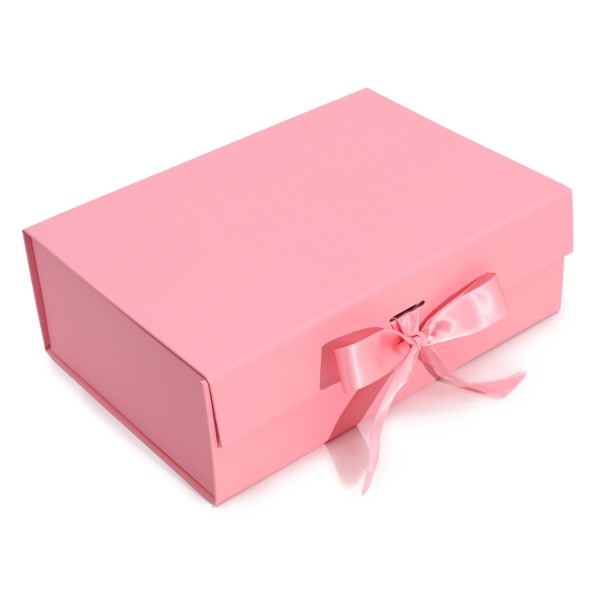 Caja de regalo plegable con Lazo 28.2x20.2x9.2 cm - Rosa