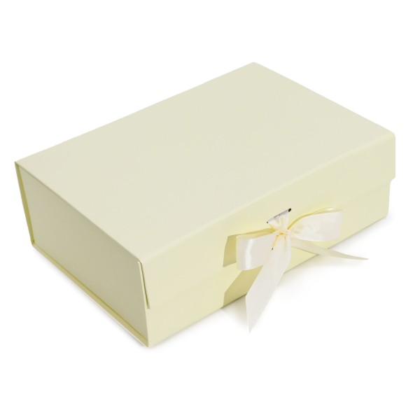 Caja de regalo plegable con Lazo 28.2x20.2x9.2 cm - Marfil