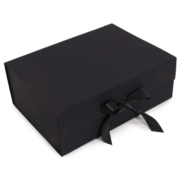 Caja de regalo plegable con Lazo 33x25x12 cm - Negra